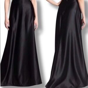 Tadashi Shoji Black Satin Maxi Skirt